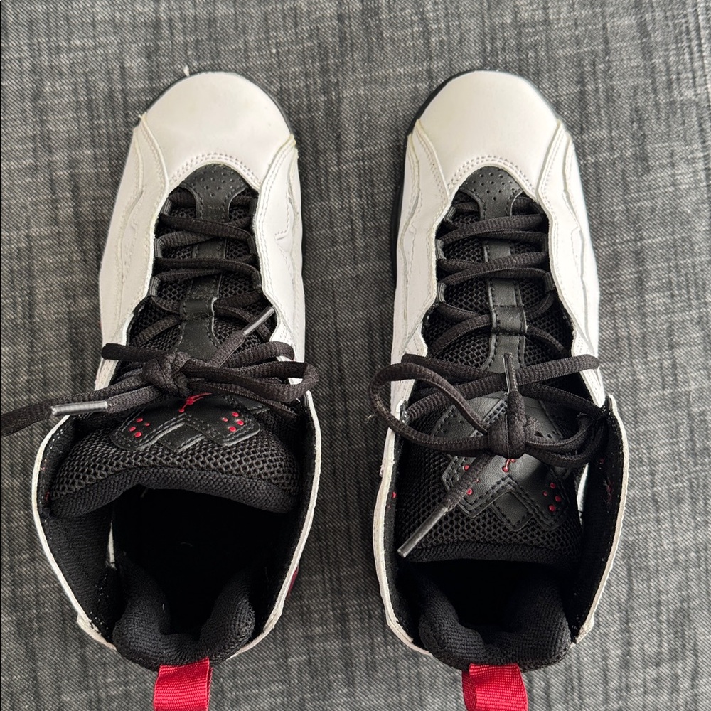 Jordan Black and White Sneakers with Red Details